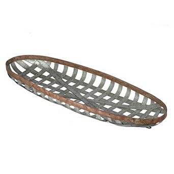 37 Inch Decorative Snowshoe Wall Art, Iron Mesh Pattern, Silver Finish