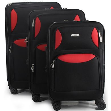 Mirage Zoe Soft Shell Lightweight Expandable 360 Spinning Wheels Combo Lock 3 Piece Luggage Set