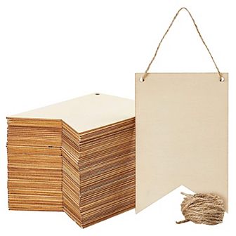 48 Pack Blank Wood Signs For Crafts, Painting, And Engraving, 6 X 4 in