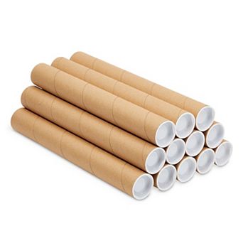 12 Pack Mailing Tubes, 1.5x12 Inch Round Cardboard Mailers With Caps For Posters