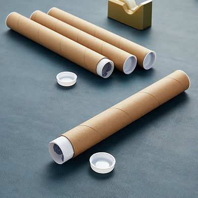 12 Pack Mailing Tubes, 1.5x12 Inch Round Cardboard Mailers With Caps For Posters