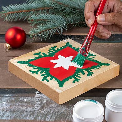 Unfinished MDF Wood Blocks for Crafts, Wooden Square Blocks for DIY (4 Pack)