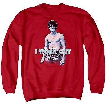 Bruce Lee Lee Works Out Adult Crewneck Sweatshirt