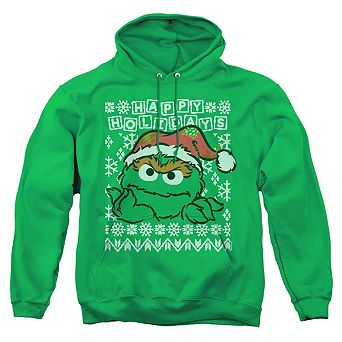 Sesame Street Oscar The Grouch Ugly Christmas Adult Pull Over Hoodie