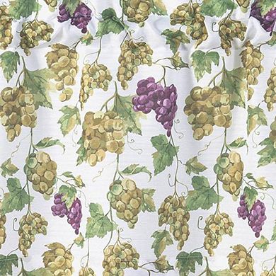 Tribeca Grapes Printed Slub 3 Pieces Kitchen Curtain Set