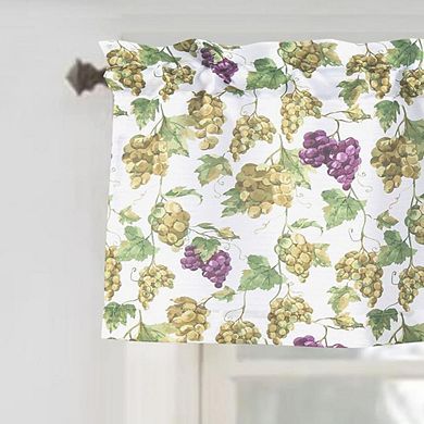 Tribeca Grapes Printed Slub 3 Pieces Kitchen Curtain Set