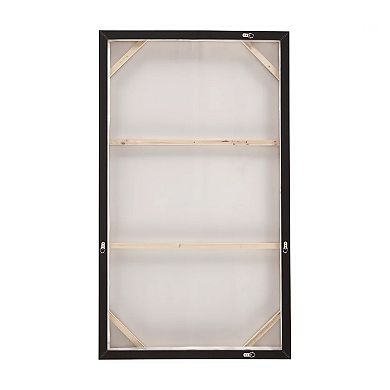 35 X 60 Inch Wall Art, Hand Painted Abstract Landscape, Black Brown Finish