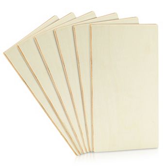 6 Pack Rectangle Wooden Boards For Crafts, Wood Pieces (10.6 X 7.0 X 0.25 In)