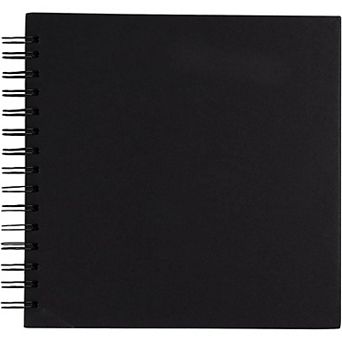 Black Hardcover Scrapbook Blank Wedding Guest Book Photo Album, 40 Sheets, 8x8"