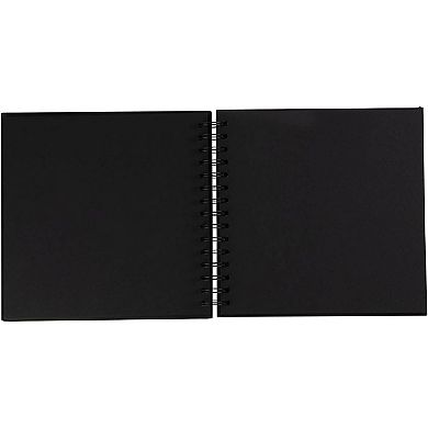 Black Hardcover Scrapbook Blank Wedding Guest Book Photo Album, 40 Sheets, 8x8"