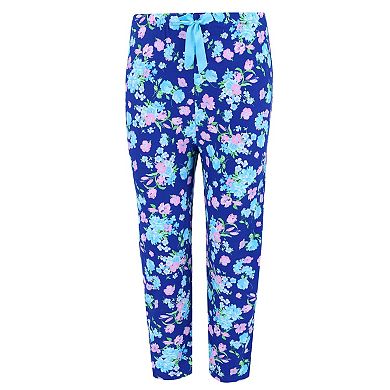 Women's Blue Floral Capri Sleep Set
