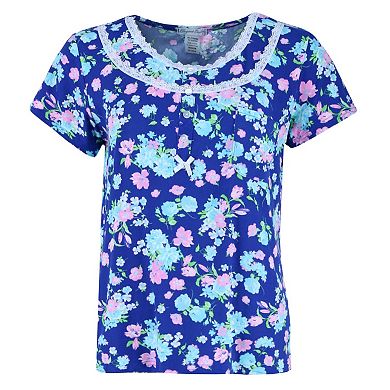 Women's Blue Floral Capri Sleep Set
