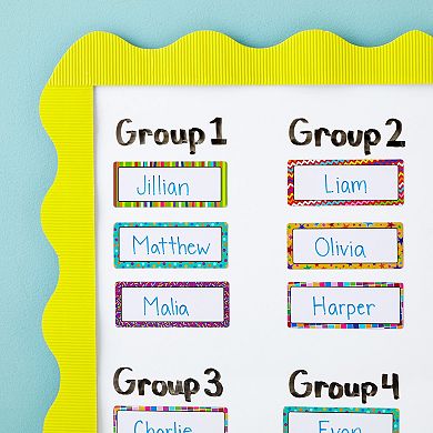 36-magnetic Labels For Whiteboard, Name Magnets For Lockers, 6 Designs, 2x5 In