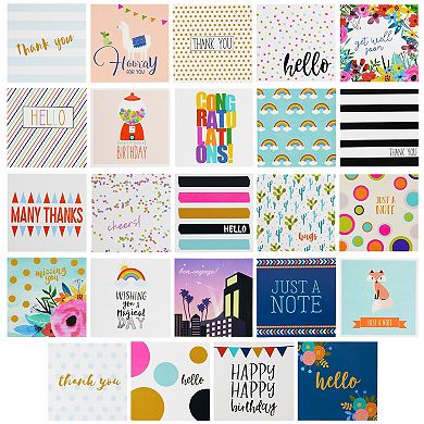72 Pack Mini Note Cards With Envelopes For All Occasions, 24 Designs, 2.5x2.5 In