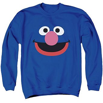 Sesame Street Grover Face Adult Crewneck Sweatshirt