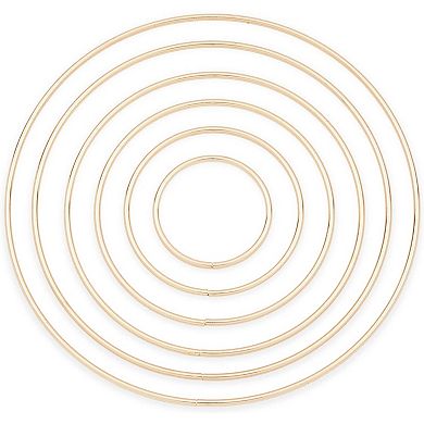 Metal Rings For Crafts, Macrame, And Dream Catchers (6 Sizes, Gold, 24 Pack)