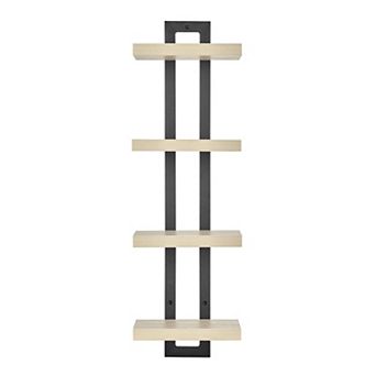 4 tier Slim Ladder Bracket Floating Metal Frame Wall Shelves