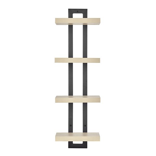 4tier Slim Ladder Bracket Floating Metal Frame Wall Shelves