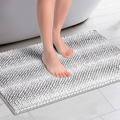 Bathroom Rug Soft And Absorbent Non-slip Striped Bath Mat Plush Bathroom Floor 16" X 24"