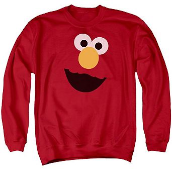 Sesame Street Elmo Face Adult Crewneck Sweatshirt