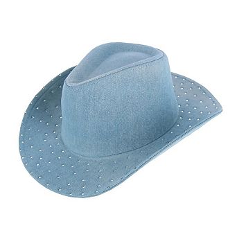 Women's Glitter Embellished Denim Cowboy Hat