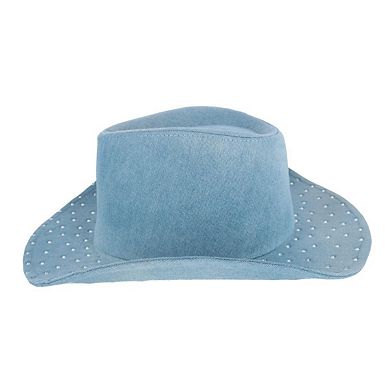 Women's Glitter Embellished Denim Cowboy Hat