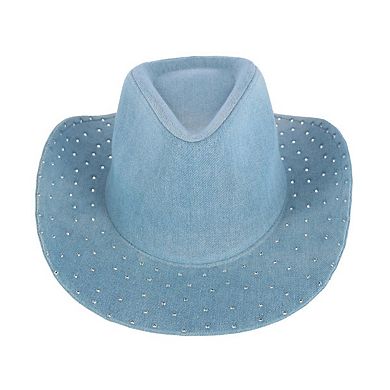 Women's Glitter Embellished Denim Cowboy Hat