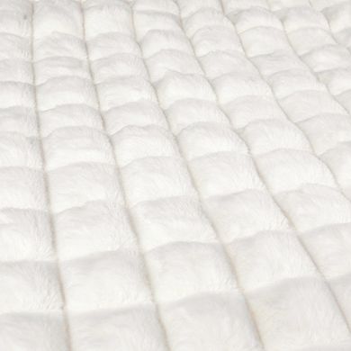 2pcs Checked Faux Fur Plush Throw Pillow Covers Solid Soft Fuzzy Cozy Pillowcases 20"x20"