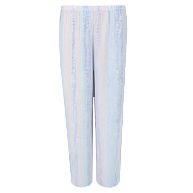 Pj Couture Women's Multi Stripe Notch Short Sleeve Pajama Set