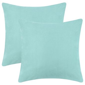 1 Pair Solid Color Pillowcases With Hidden Zipper For Bed, Sofa, Chair And Couch 16" X 16"