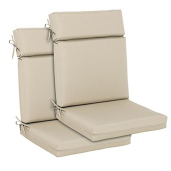 Aoodor 2 pc Outdoor High Back Dining Chair Cushion Set