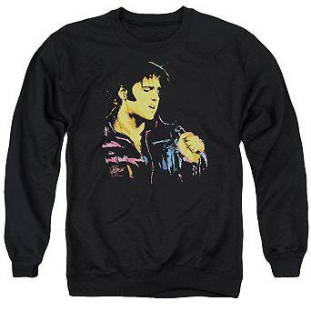 Elvis Presley Neon Elvis Adult Crewneck Sweatshirt