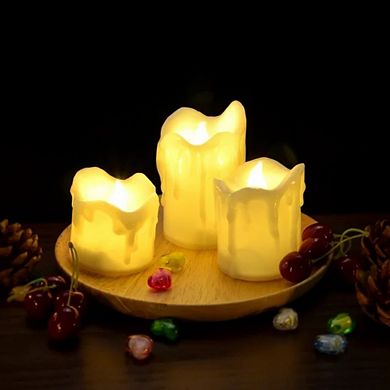 3 Pcs Led Flameless Smokeless Candles Battery Operated