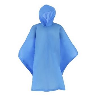 Kids' Hooded Pullover Rain Poncho With Snaps