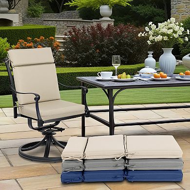 Aoodor 4pcs Outdoor High Back Dining Chair Cushion Set