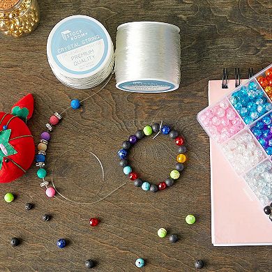 0.8mm Clear Elastic String For Jewelry Making And Beading (328 Yards, 2 Pack)