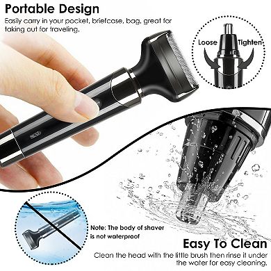 4 In 1 Rechargeable Razor - Hair, Beard, Eyebrow, Ear, Nose, Sideburn Trimmer Clipper