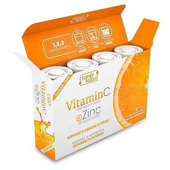 Vitamin C + Zinc Effervescent Tablets - Sugar-free & Vegan - Fizzy Vit C For Immune Support - 40 ct