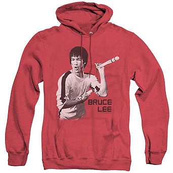 Bruce Lee Nunchucks Adult Heather Hoodie