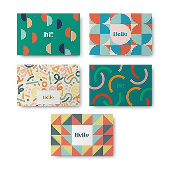Rileys All Occasion Greeting Cards With Envelopes , 50-count, 5 Colorful Designs, Blank Note Cards