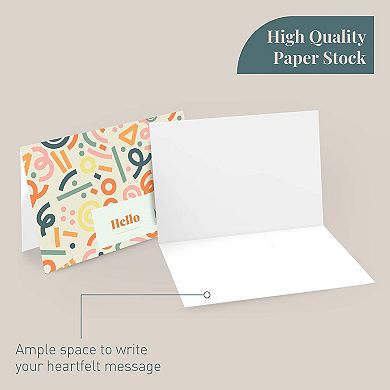 Rileys All Occasion Greeting Cards With Envelopes , 50-count, 5 Colorful Designs, Blank Note Cards