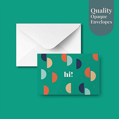 Rileys All Occasion Greeting Cards With Envelopes , 50-count, 5 Colorful Designs, Blank Note Cards
