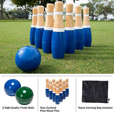 Outdoor Bowling Game Set And 6-piece Large Dice Set