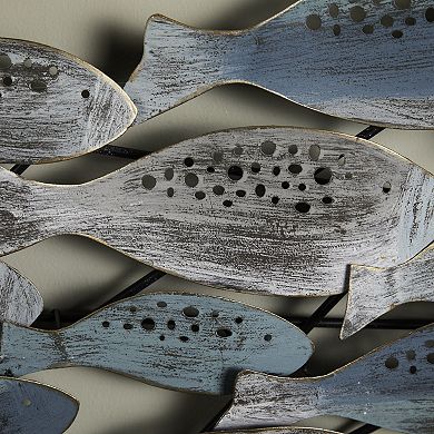 School Of Fish Modern Metal Wall Art Perfect For Coastal, Nautical, Beach, Or Boat Décor