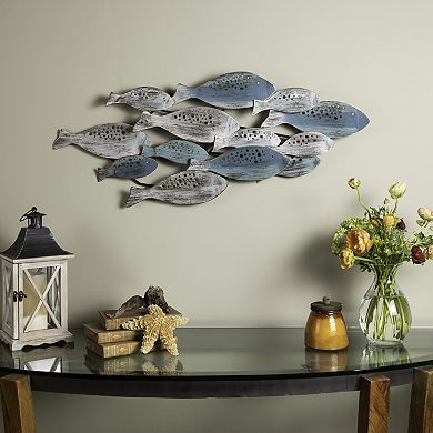 School Of Fish Modern Metal Wall Art Perfect For Coastal, Nautical, Beach, Or Boat Décor