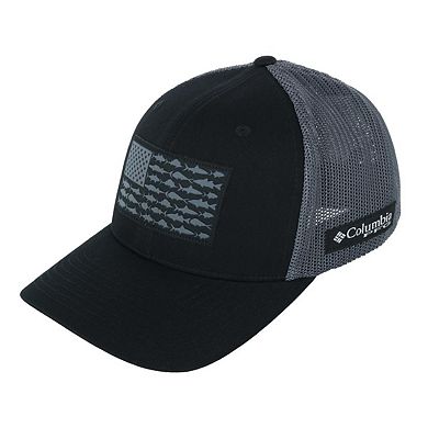 Columbia Men's Pfg Fish Flag Flex Fit Mesh Back Cap