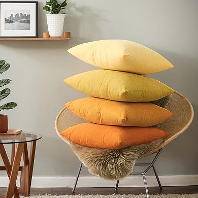 1 Pair Solid Color Pillowcases With Hidden Zipper For Bed, Sofa, Chair And Couch 20" X 20"