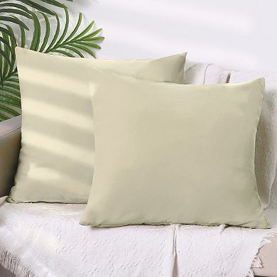 1 Pair Solid Color Pillowcases With Hidden Zipper For Bed, Sofa, Chair And Couch 20" X 20"
