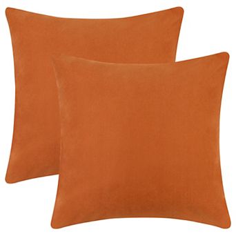 1 Pair Solid Color Pillowcases With Hidden Zipper For Bed, Sofa, Chair And Couch 20" X 20"