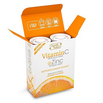 Vitamin C + Zinc Effervescent Tablets - Sugar-free & Vegan - Fizzy Vit C For Immune Support - 20 ct
